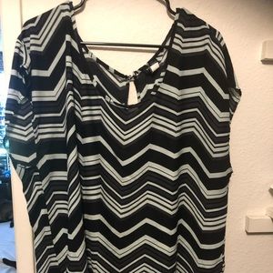 Torrid Size 1X Mint/Black Back Button Top